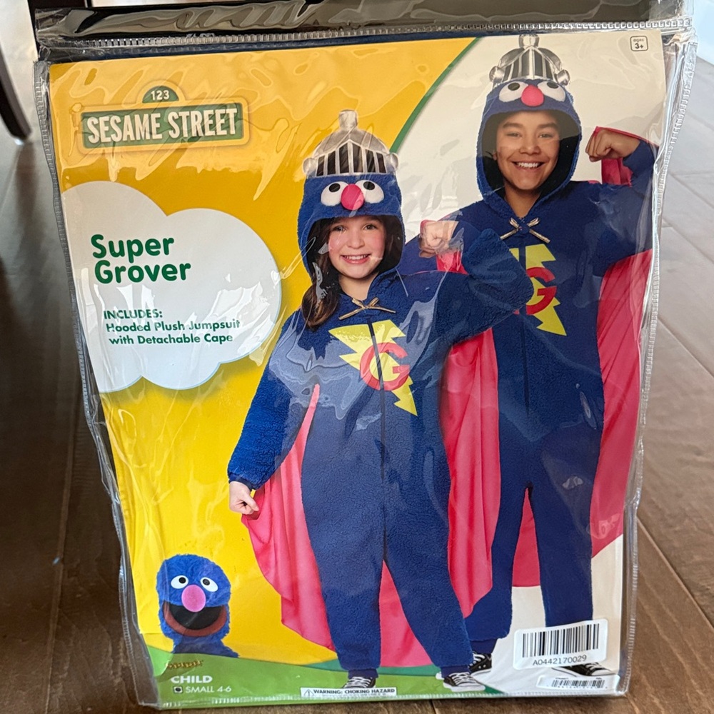 Sesame Street Super Grover Kids Costume - Blue with cape